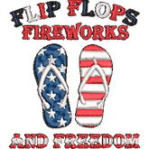 Flip-Flops-Fireworks-and-Freedom - Embroidery Design - FineryEmbroidery